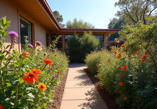 After: A vibrant, water-wise native Australian garden attracting local birdlife.