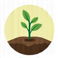 Icon representing the construction and planting phase.