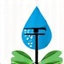 Icon representing a water-efficient sprinkler system.