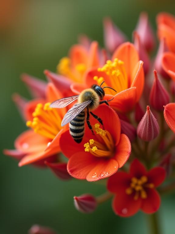 A close-up of native Australian flowers, showcasing a commitment to local ecology.